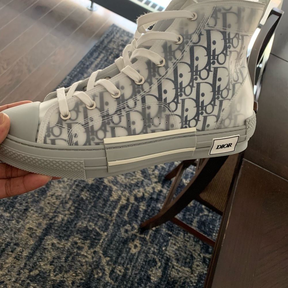 Dior White and Gray High-Top Sneakers - Picture 7 of 7